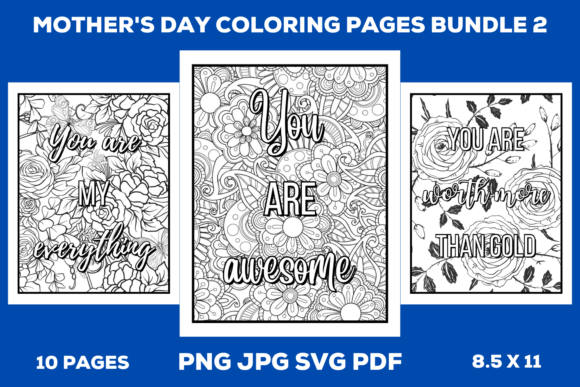 Reviewing Mother s Day Coloring Pages Bundle 2 for Stitching