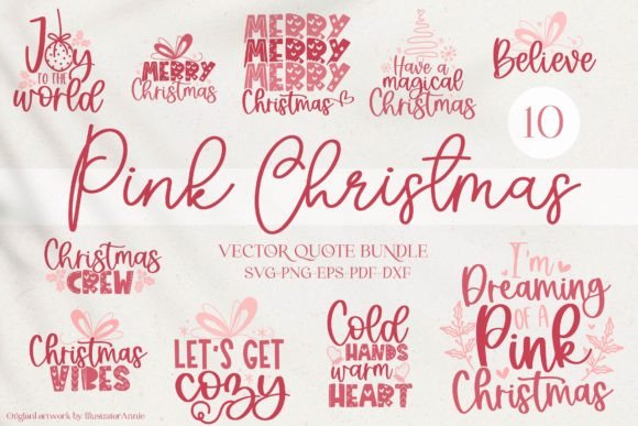 Reviewing the Pink Christmas SVG Quote Bundle